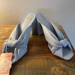 NEW Funky Sky Blue Sam & Libby Chunky Heel 4 inches. New in Box Size 11
